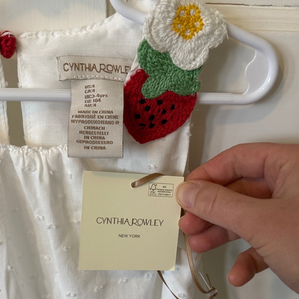 Cynthia Rowley White Dress with Strawberry Detail - Picture 2 of 3